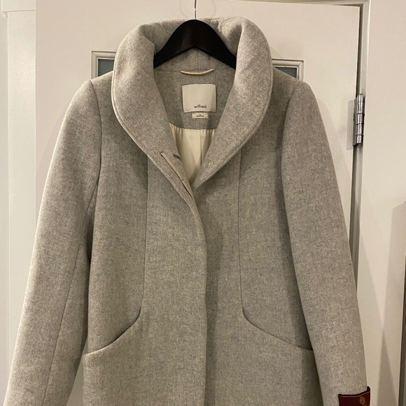 Aritzia Wilfred Heather Grey Cocoon Coat - Picture 1 of 8